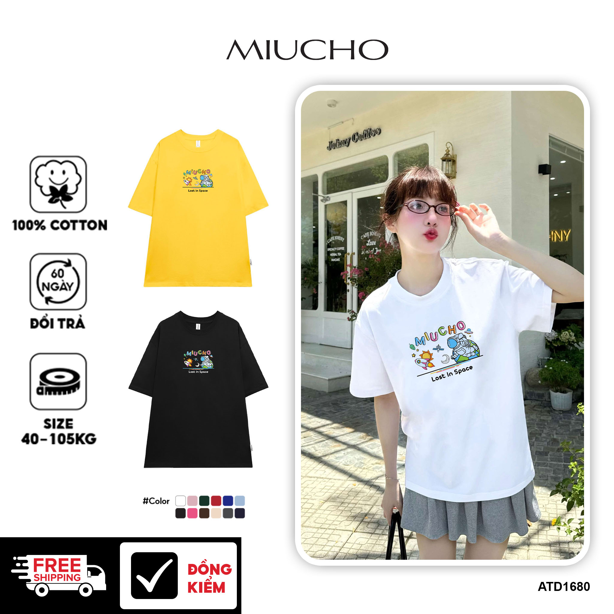 Áo thun nữ form rộng vải cotton 4 chiều thoáng mát ATD1680 Miucho in mix_thumbnail_1