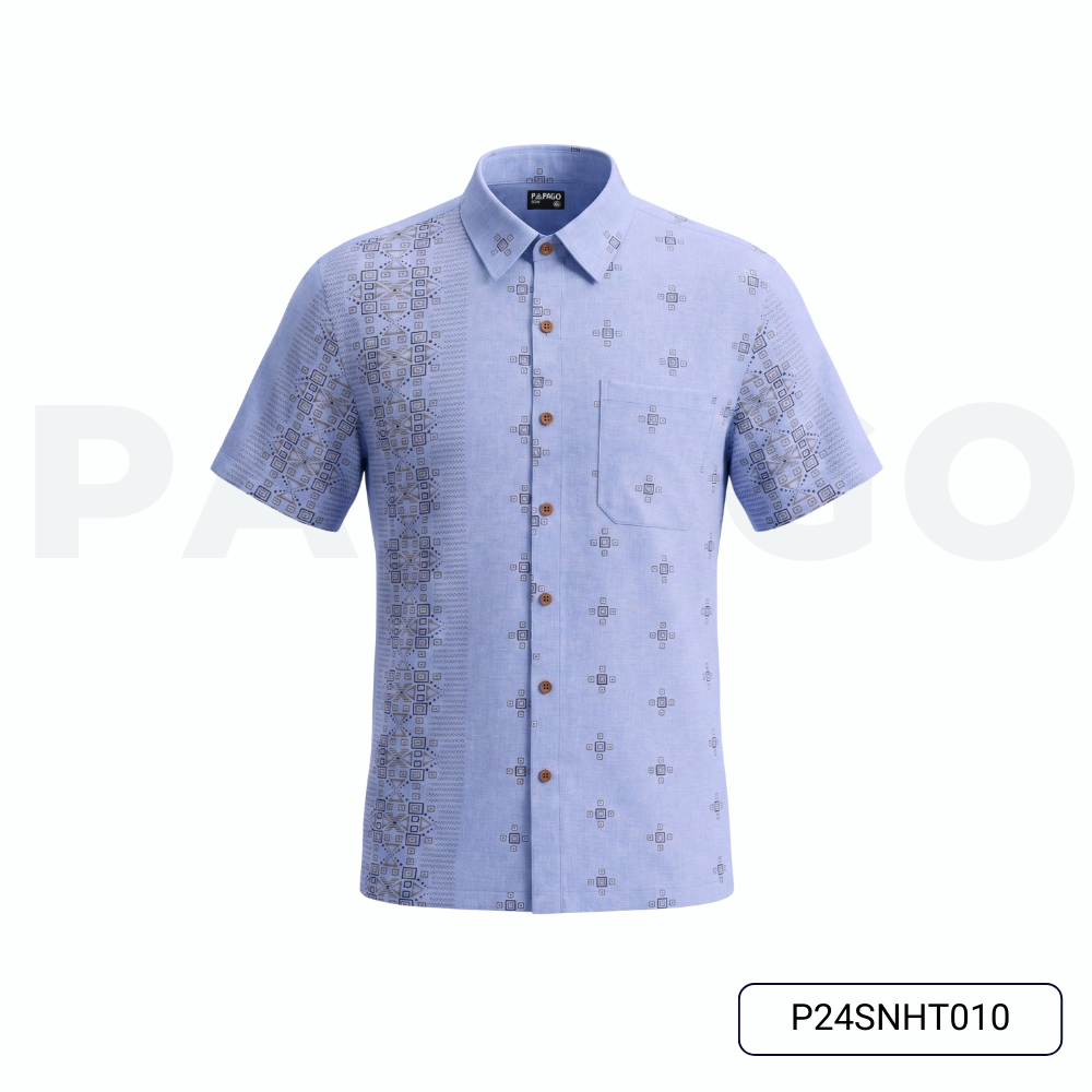 Áo sơ mi nam trung niên PAPAGO tay ngắn vải xô đũi lai ngang in họa tiết - P24SNHT010_thumbnail_11