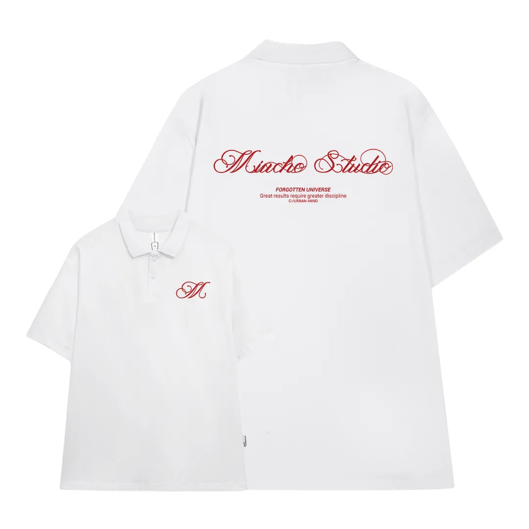 Áo polo vải cotton cao cấp 2477 Miucho phong cách basic tay ngắn cổ trụ in typography_thumbnail_0