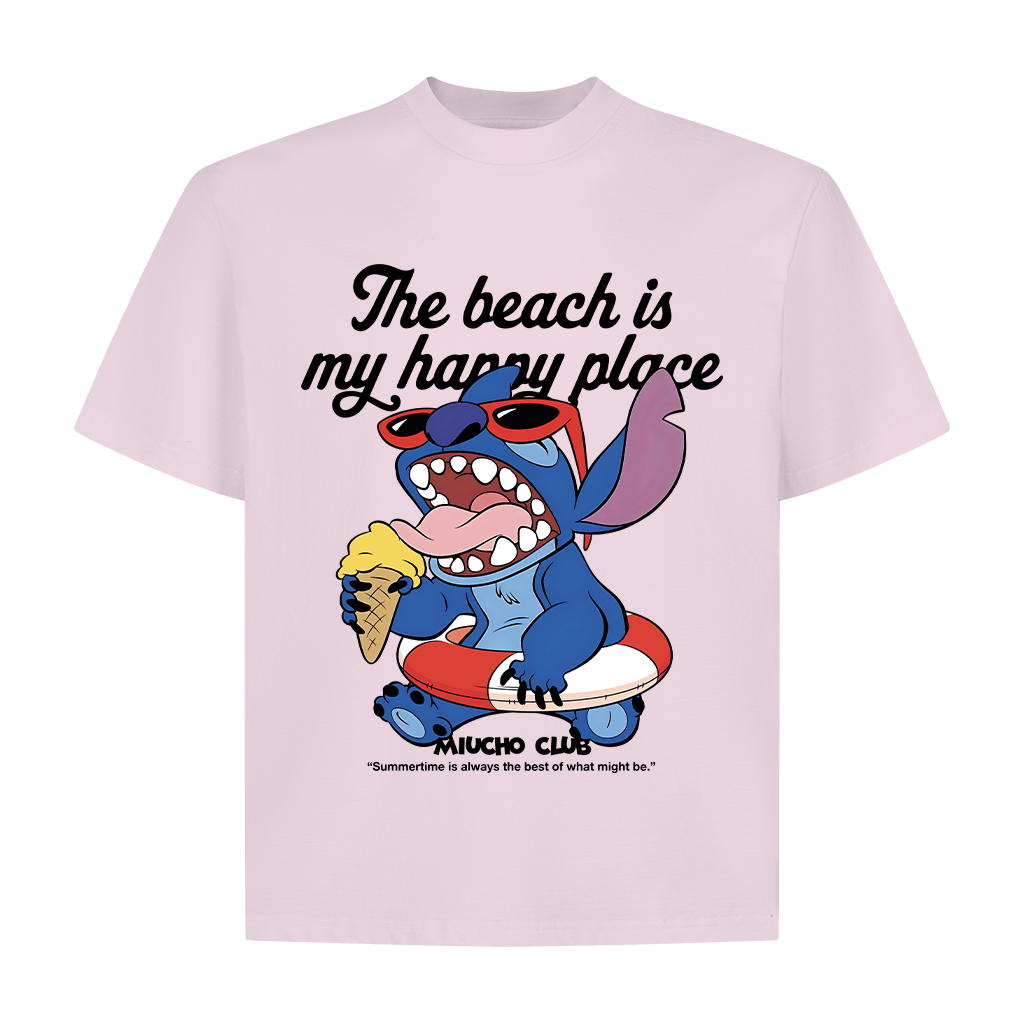 Áo phông form boxy in hình Stick 2352 Miucho Club cổ tròn vải cotton 2 chiều cao cấp in mix