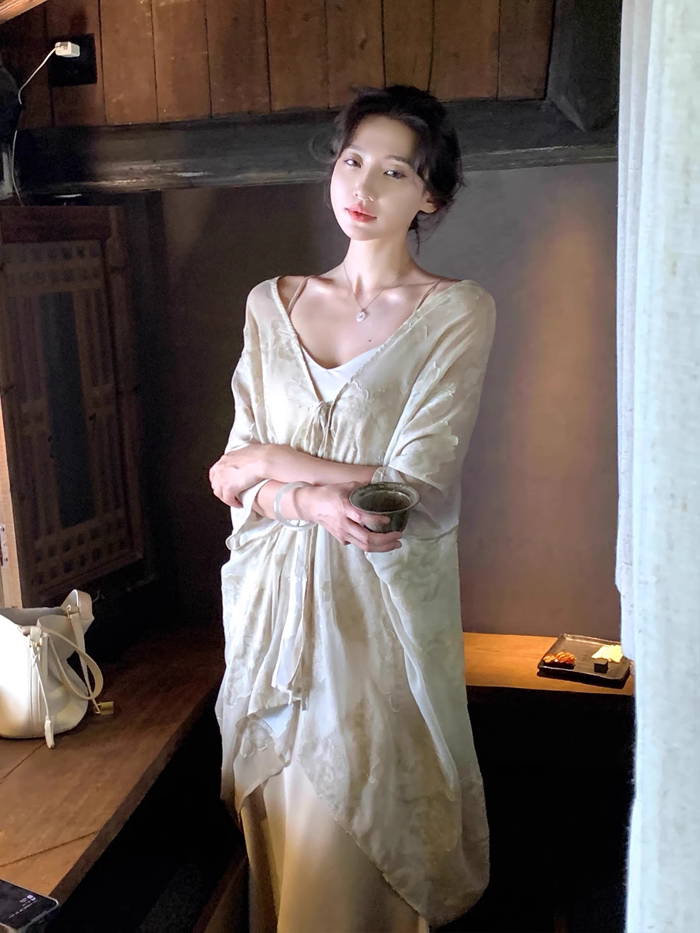 Áo Choàng Kimono Hoa Nhẹ + đầm 2_thumbnail_4