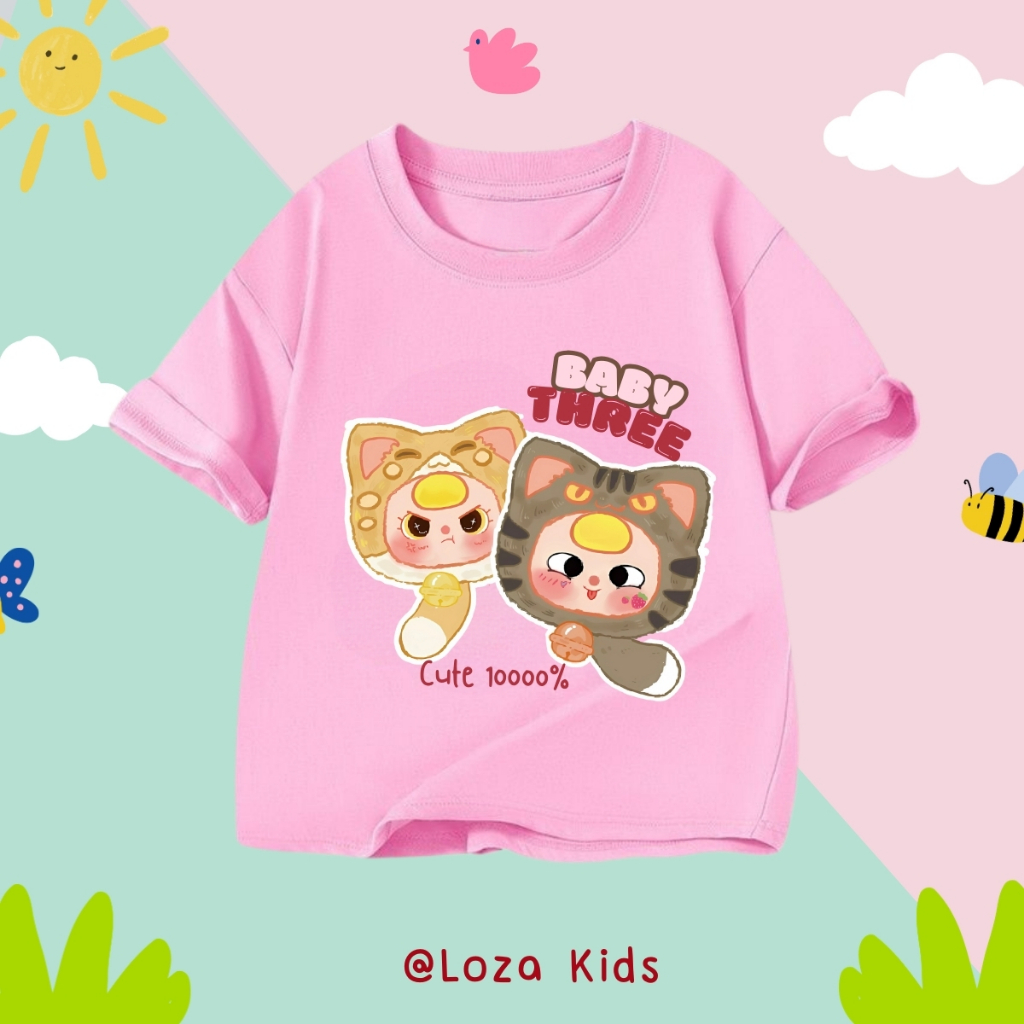 Áo thun bé gái in hình Baby three - Loza Kids AT2917_thumbnail_2