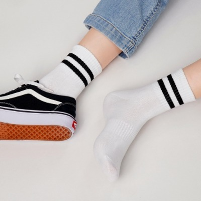 Tất Vớ Cổ Cao Trơn Unisex Sọc Cao_thumbnail_1