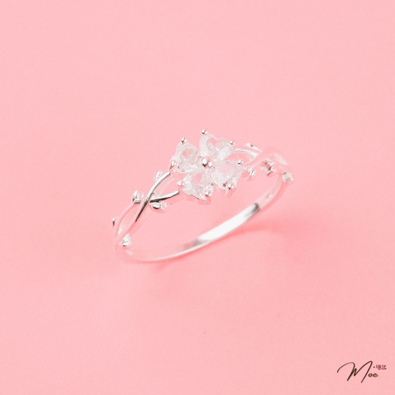 N161 - Nhẫn cỏ 4 lá thạch anh cách điệu_thumbnail_2