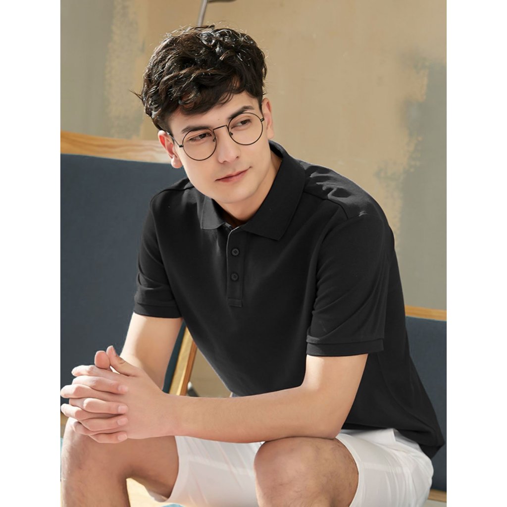 Áo polo nam trơn form vừa PLCST01 vải cá sấu poly cổ trụ thoáng mát Miucho Iconic_thumbnail_6