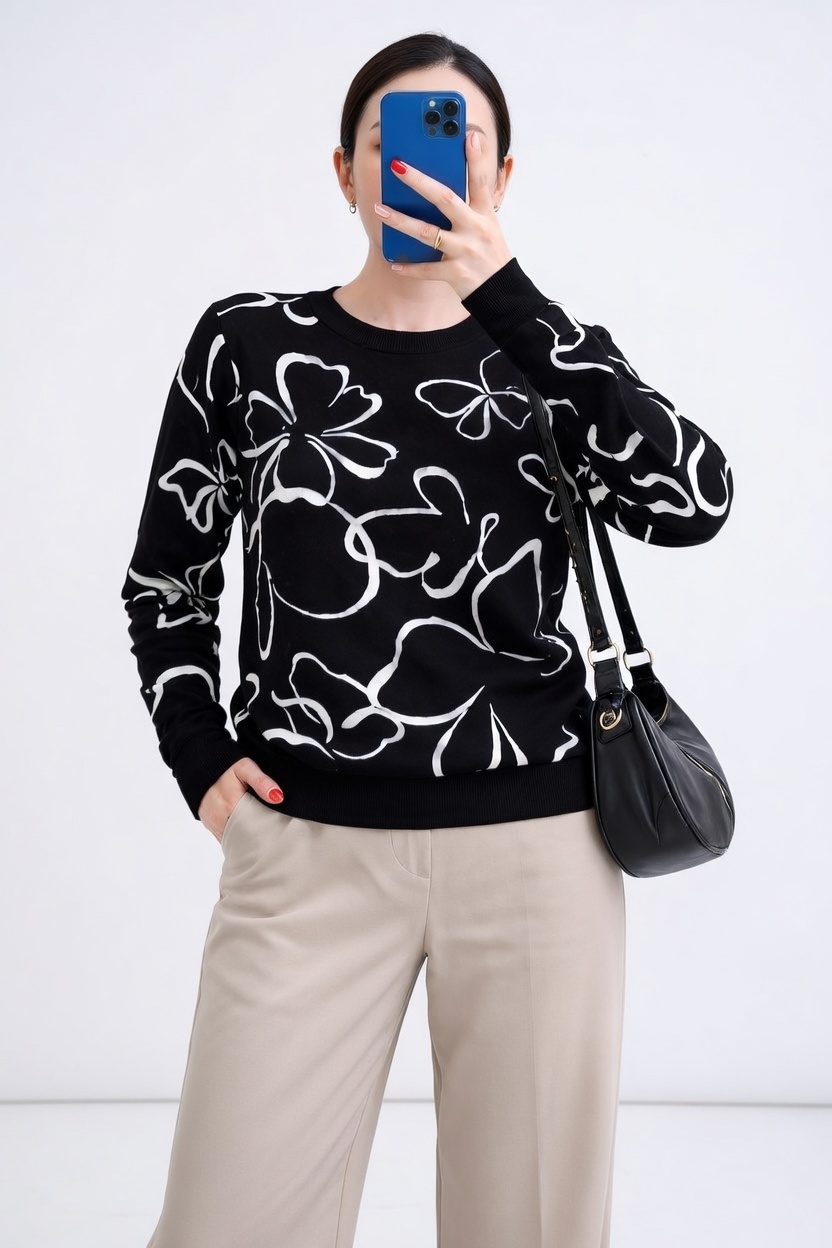 Áo Salsa Jeans Hoa Văn Trắng