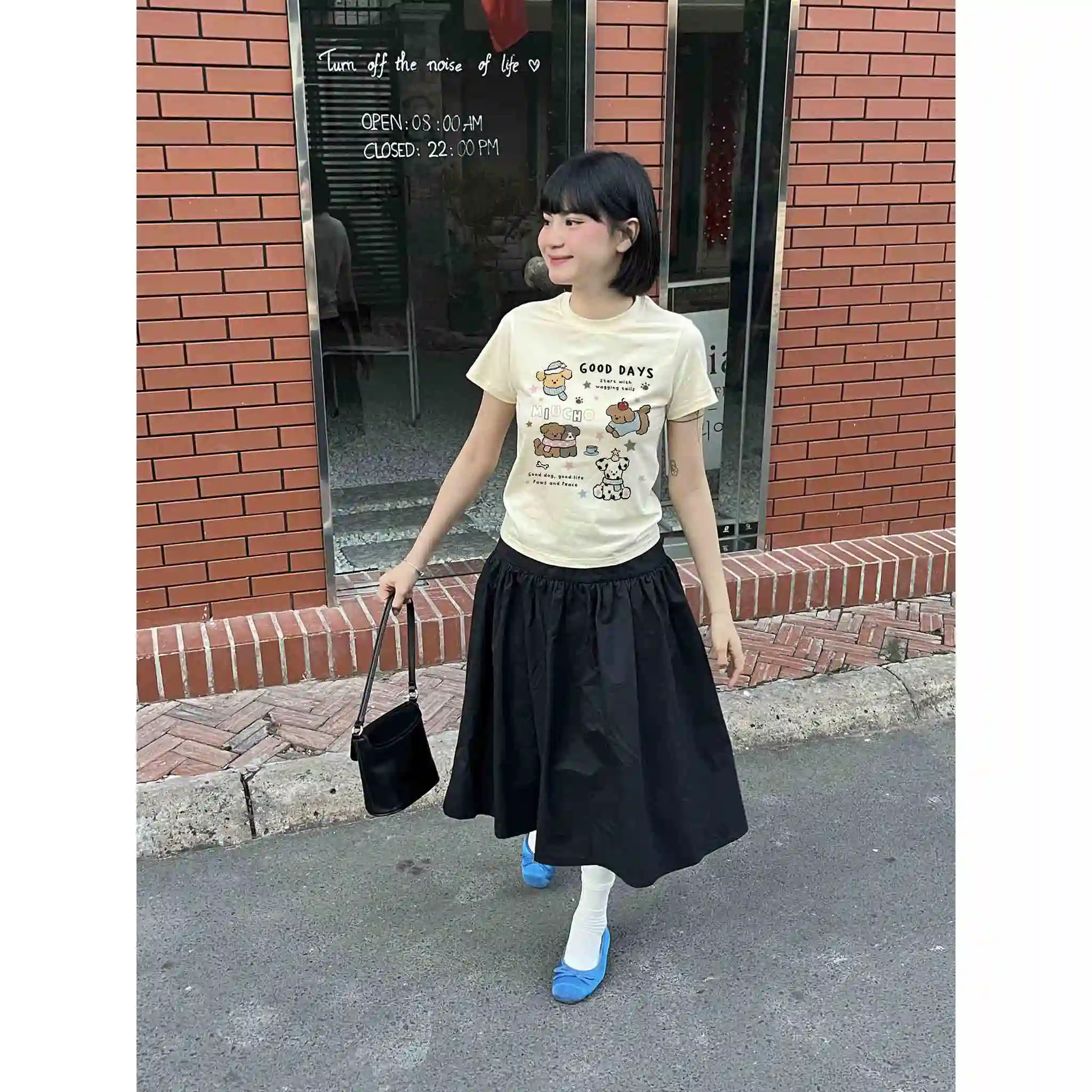 Áo baby tee nữ Miucho vải cotton 2 chiều dày dặn thoáng mát Good Days in mix nhiều màu 2739_thumbnail_4