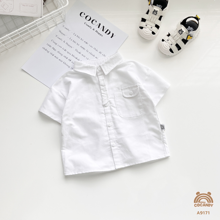 Áo cộc sơ mi TRẮNG nắp túi lệch_thumbnail_2