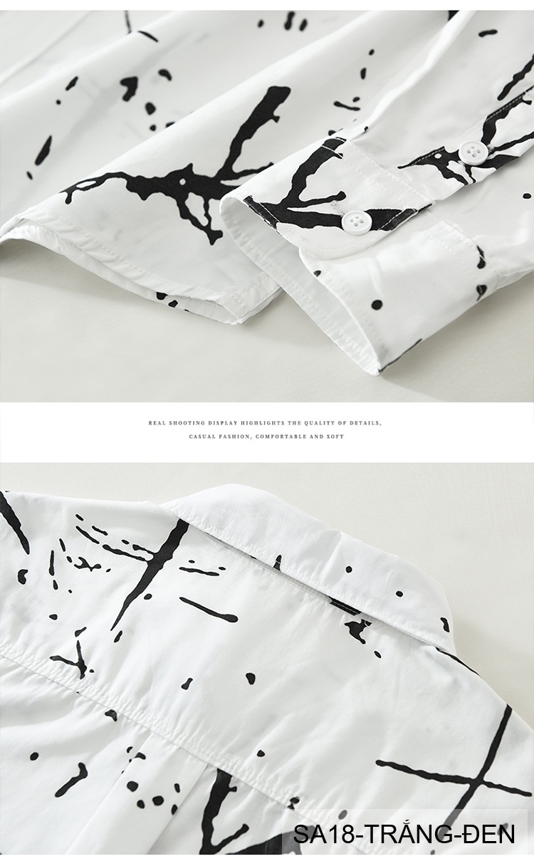 SA18 - Áo Sơ Mi Nam Tay Dài Phong Cách Nhật Bản In Hình Nghệ Thuật Dáng Rộng_thumbnail_15