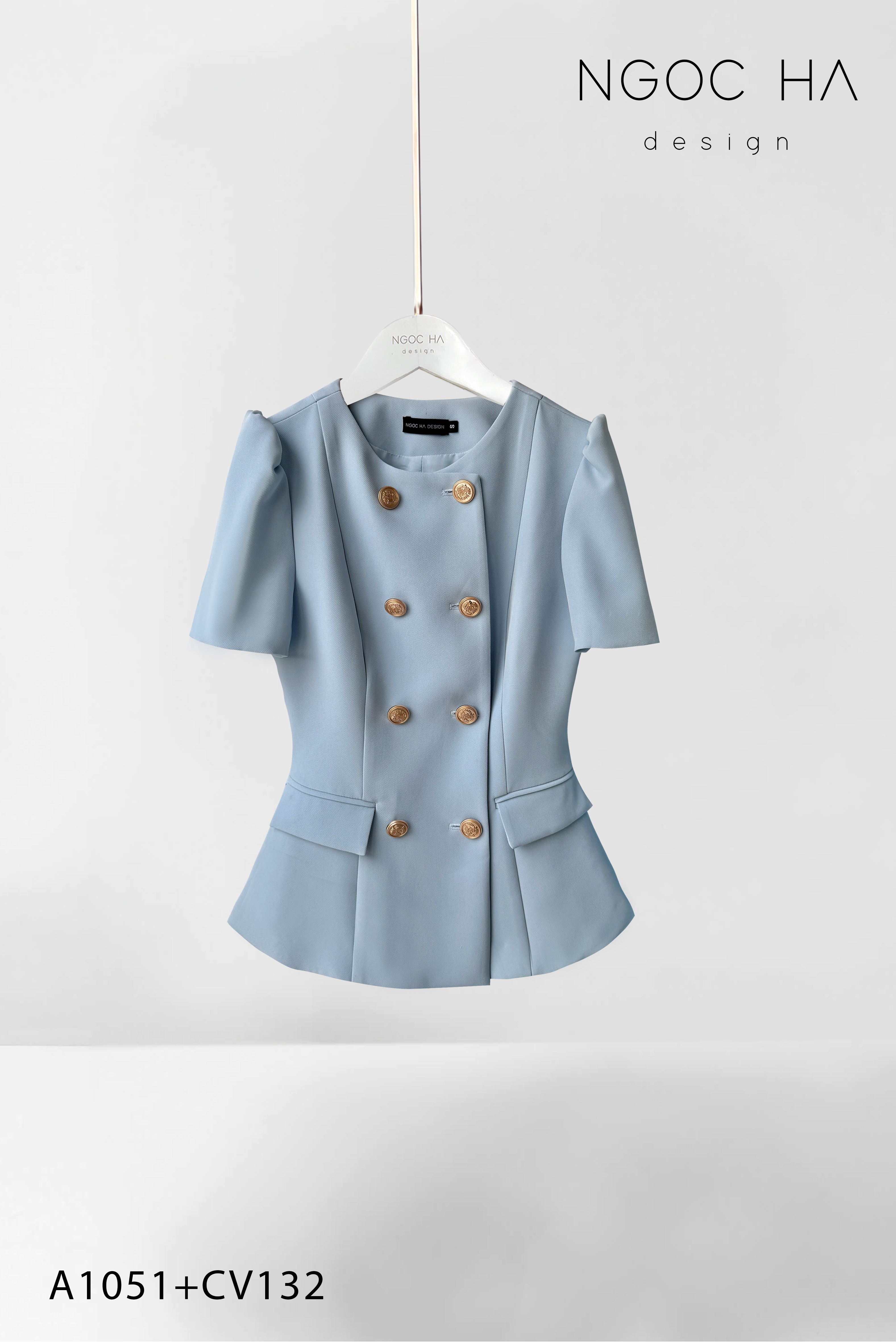 Jenni Set_ Áo Vest Cổ Tròn Đính Cúc, Chân Váy Tơ Màu Xanh A1051+CV132_thumbnail_5