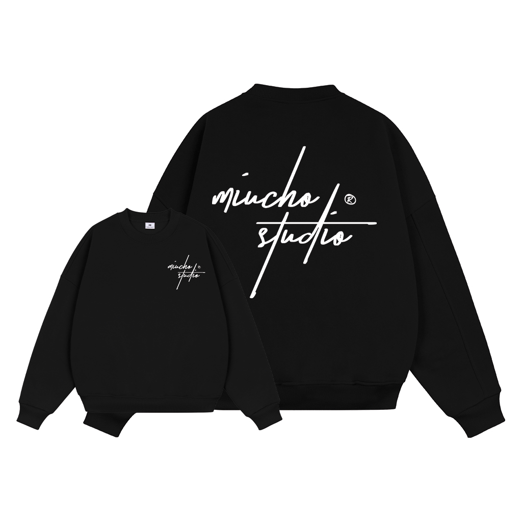 Áo sweater nam form boxy 1903 Miucho cổ tròn vải nỉ bông 350 GSM dày dặn in mix_thumbnail_0