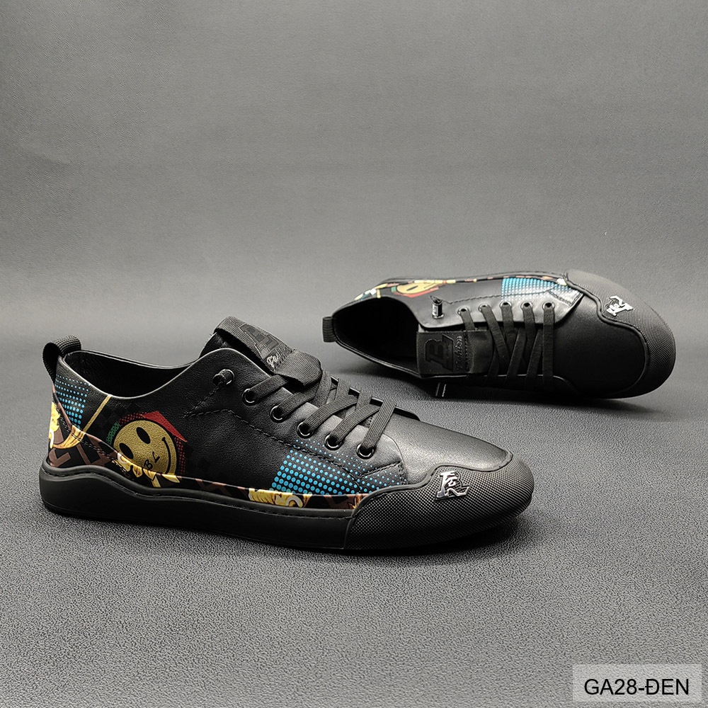 GA28 - Giày Sneaker Nam Da Bò Thiết Kế Smile Độc Đáo, Phong Cách Thường Ngày_thumbnail_15