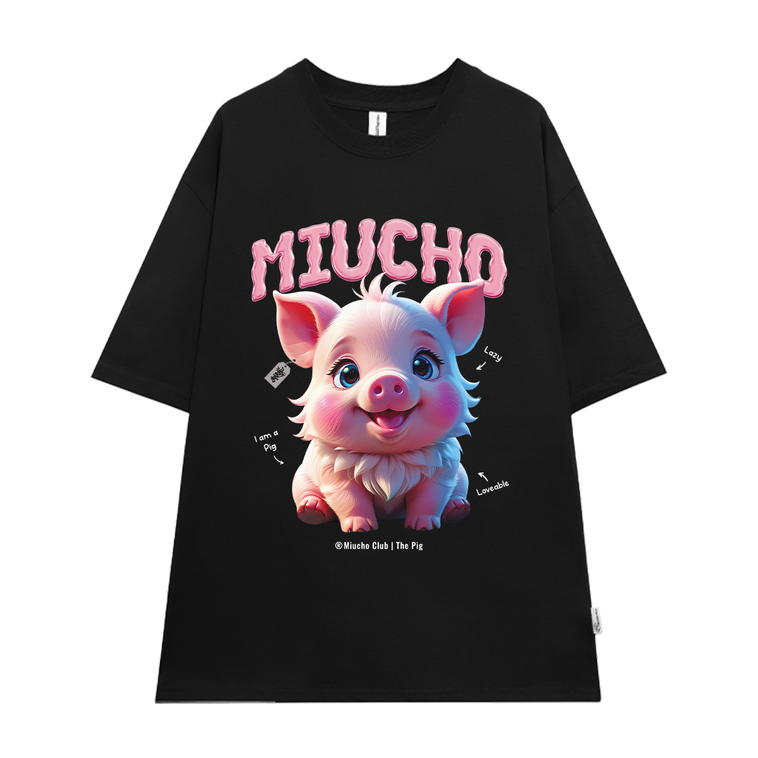 Áo thun form rộng 12 con giáp tuổi Hợi (tuổi heo) ATD1242 Miucho tay ngắn cổ tròn in mix_thumbnail_14