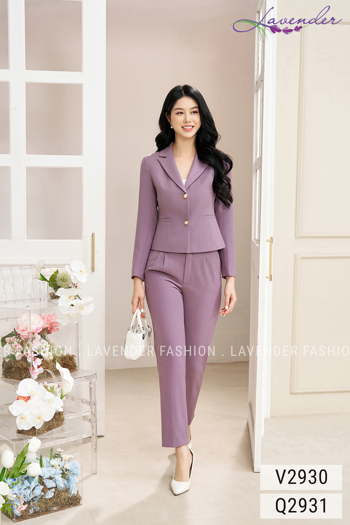 Quần âu nữ tím baggy Thời trang Lavender cạp 2 ly Q2931_thumbnail_1