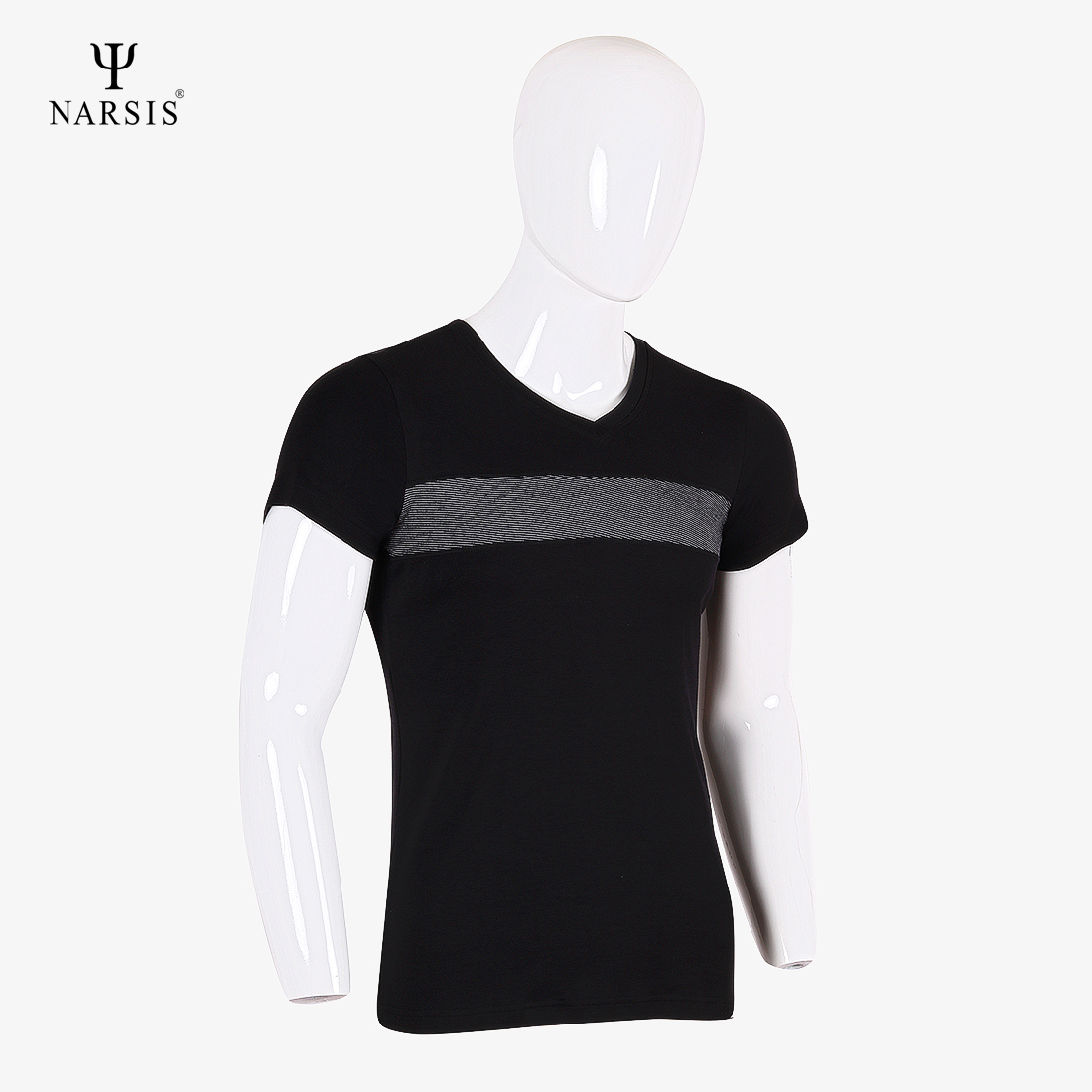 ÁO NAM NARSIS  PHỐI ĐEN D4058 NARSIS CHẤT LIỆU THOÁNG MÁT, DỄ CHỊU, THOẢI MÁI CẢ NGÀY, DỄ VẬN ĐỘNG_thumbnail_2