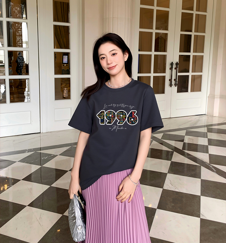 Áo thun nữ in năm sinh 1996 form vừa regular vải cotton 4c thoáng mát ARD1783 Miucho Chic in mix_thumbnail_3
