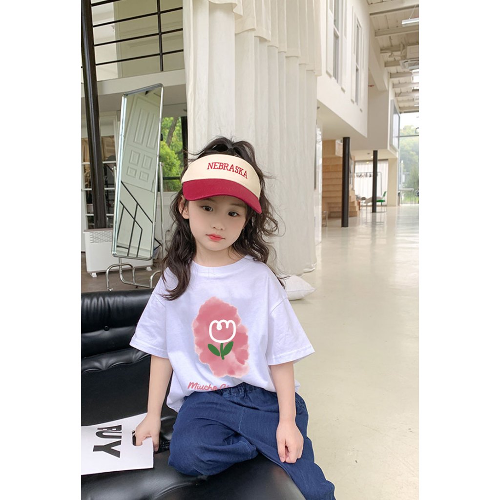 Áo thun cho bé gái form rộng AED705 Miucho Kid 100% vải cotton thoáng mát basic_thumbnail_5