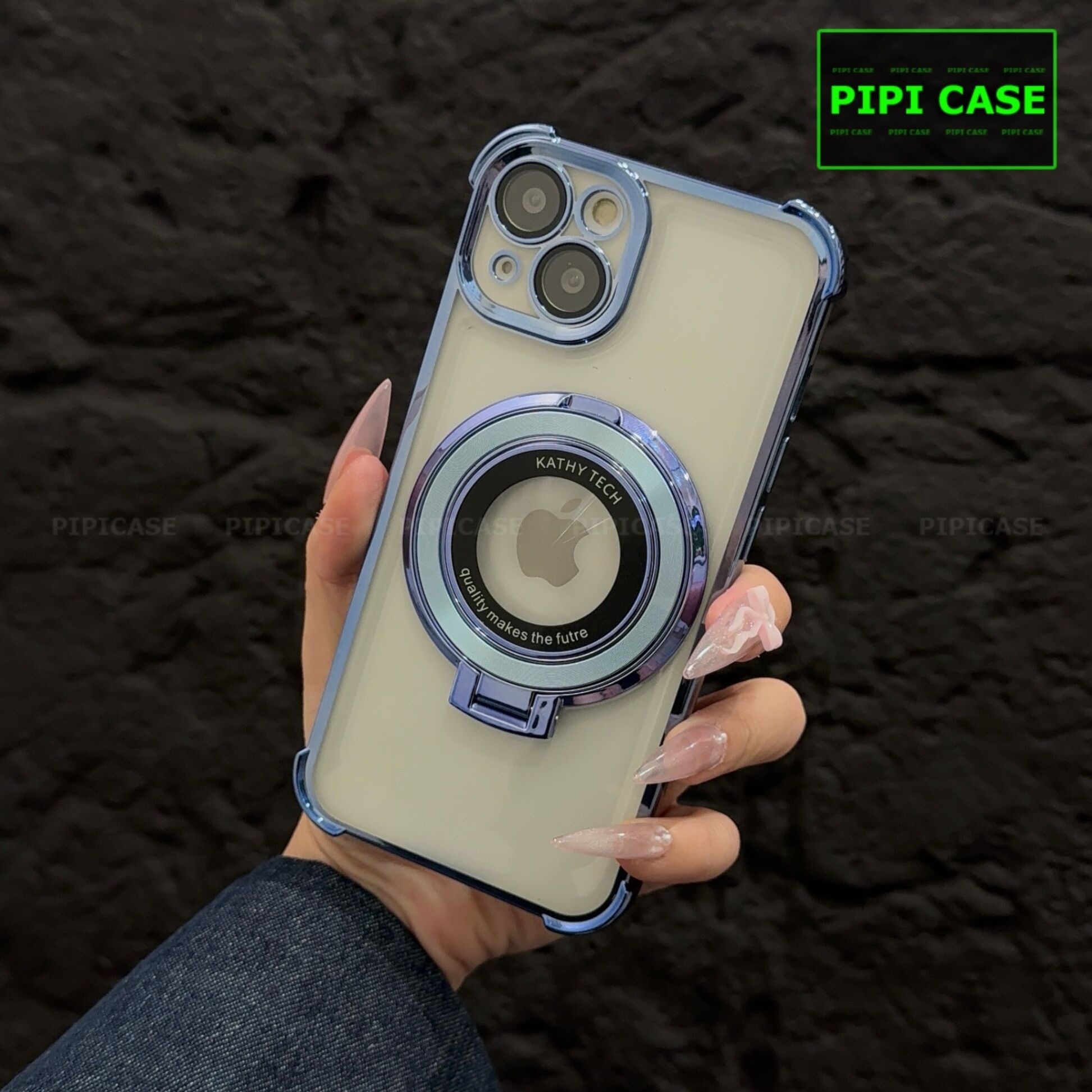 Ốp Lưng iPhone 15 - Ven - Xanh Nhạt