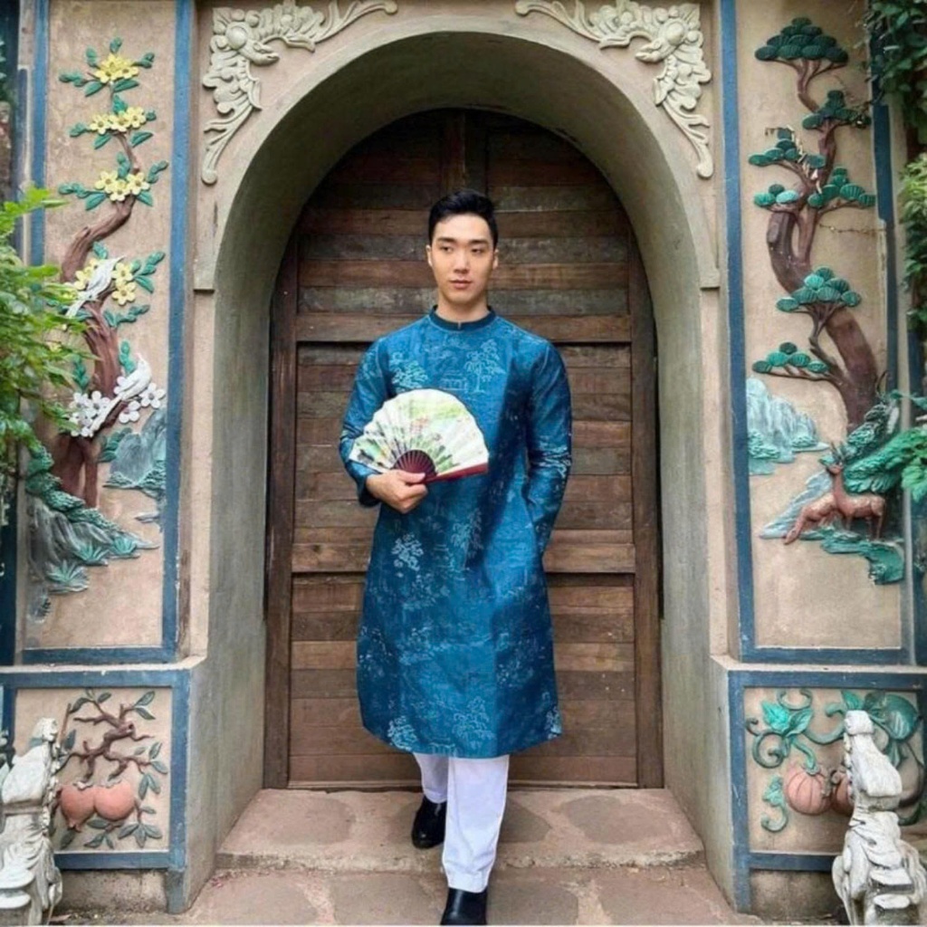 Áo Dài Nam Cách Tân - Mặc Tết Bê Tráp Boy Phố Dáng Ngắn Khóa Sau - Tafeta Thêu N011_thumbnail_3