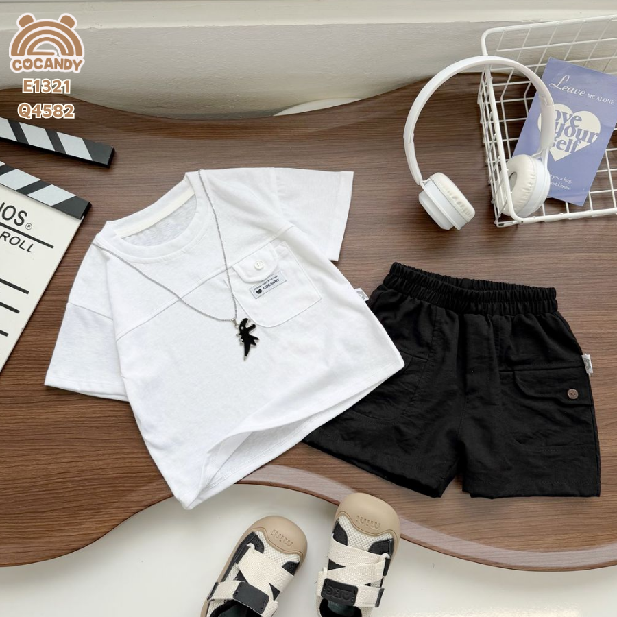 Áo cộc thun TRẮNG nắp túi ốp kẻ ngang_thumbnail_1