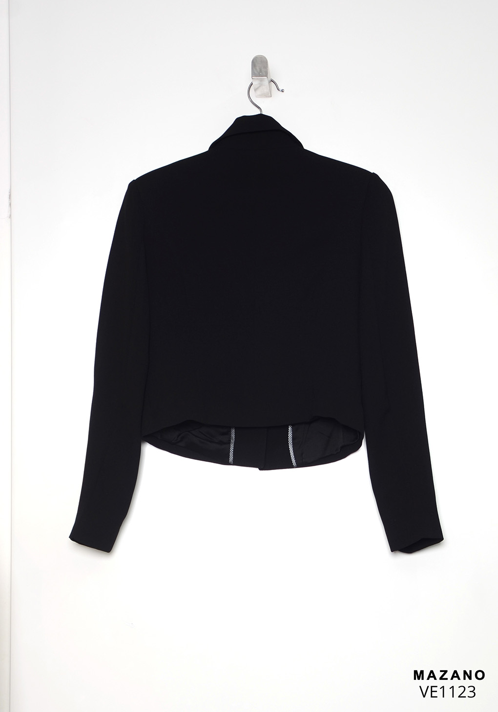 Áo khoác ngắn vải Tuytxi len màu đen cách điệu_thumbnail_4