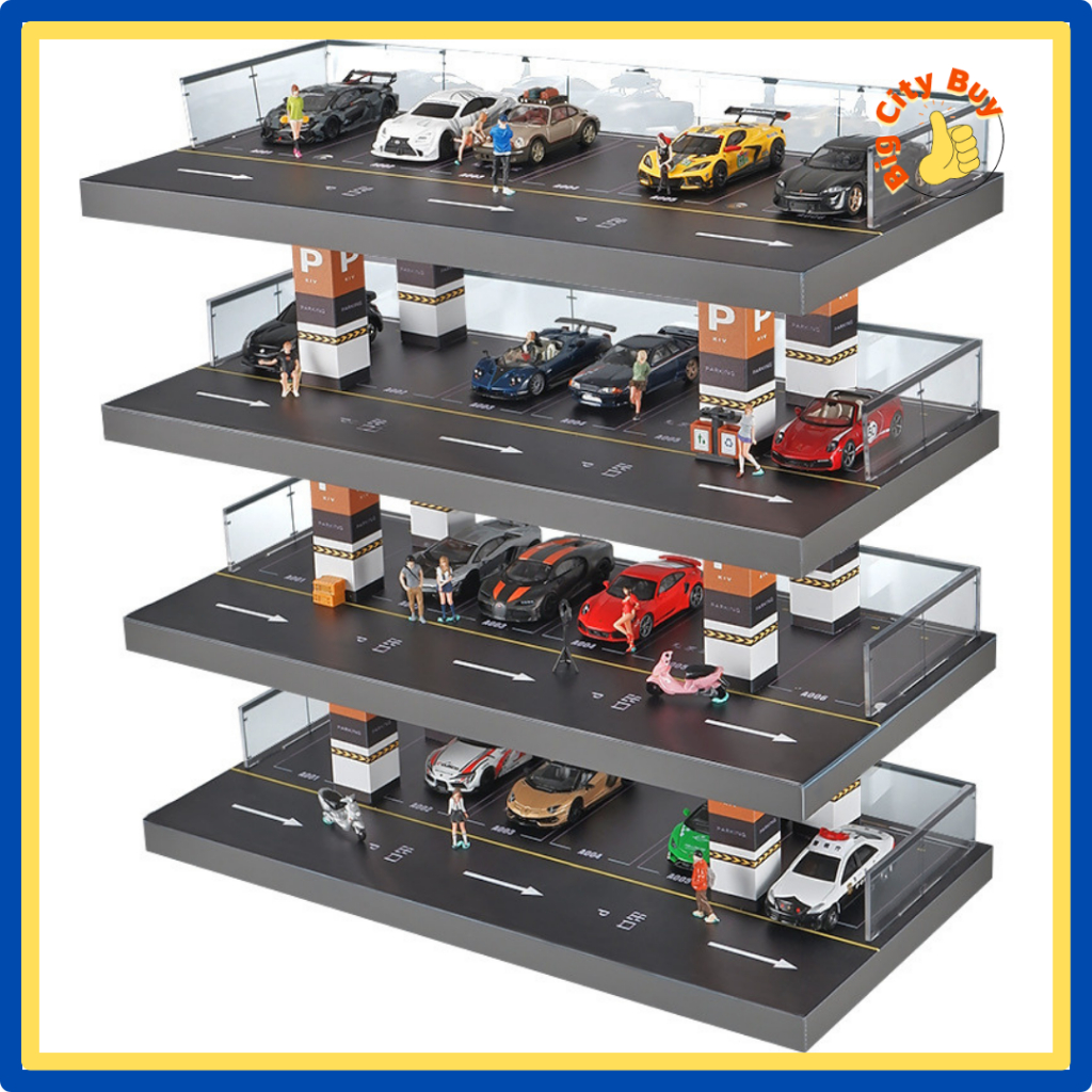 Diorama Bãi Đỗ Xe 3 Tầng 1/64 - Mô Hình Trưng Bày Xe 1:64_thumbnail_0