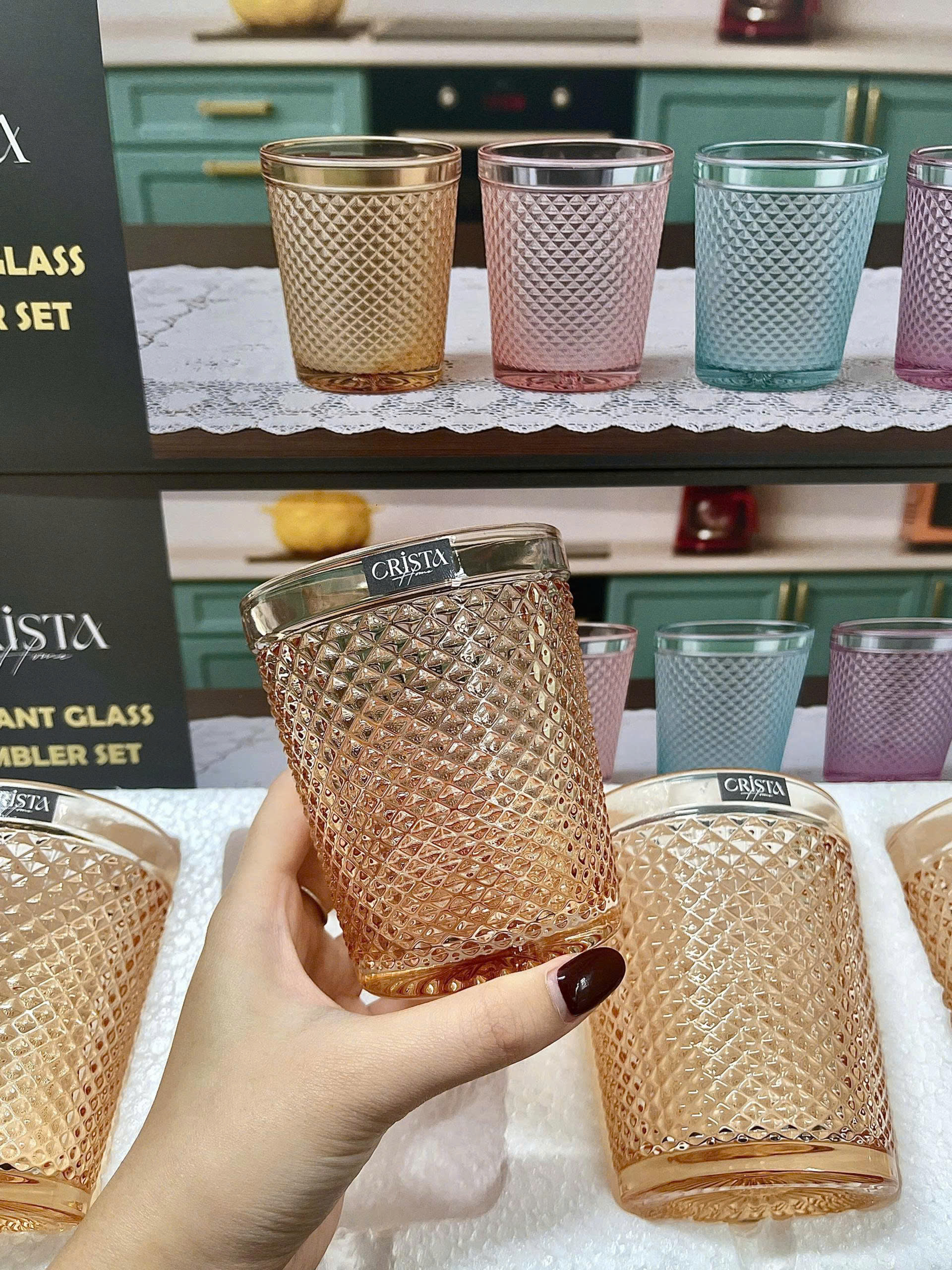 Bộ 4 cốc thủy tinh CRISTA HOME  vân kim cương 300ml_thumbnail_35