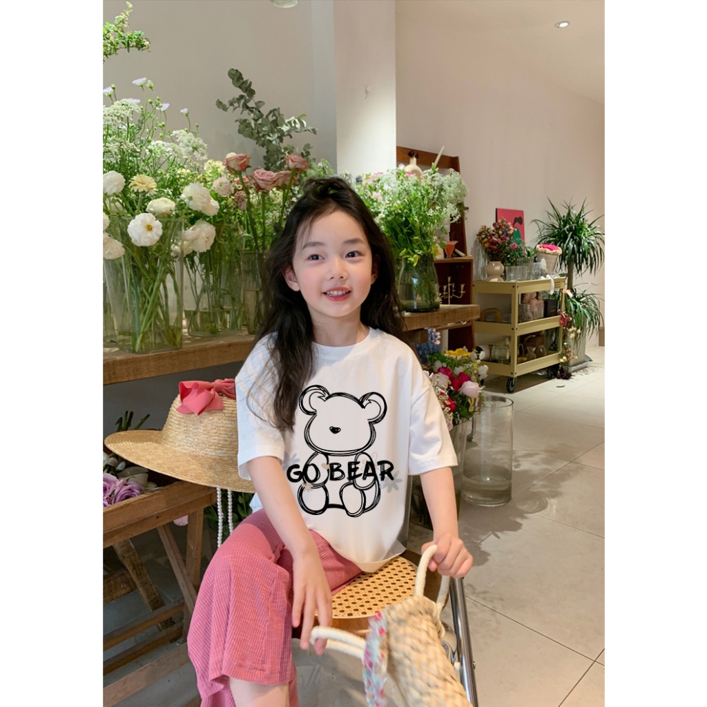 Áo thun bé gái form rộng AED679 Miucho Kid 100% vải cotton thoáng mát basic_thumbnail_3