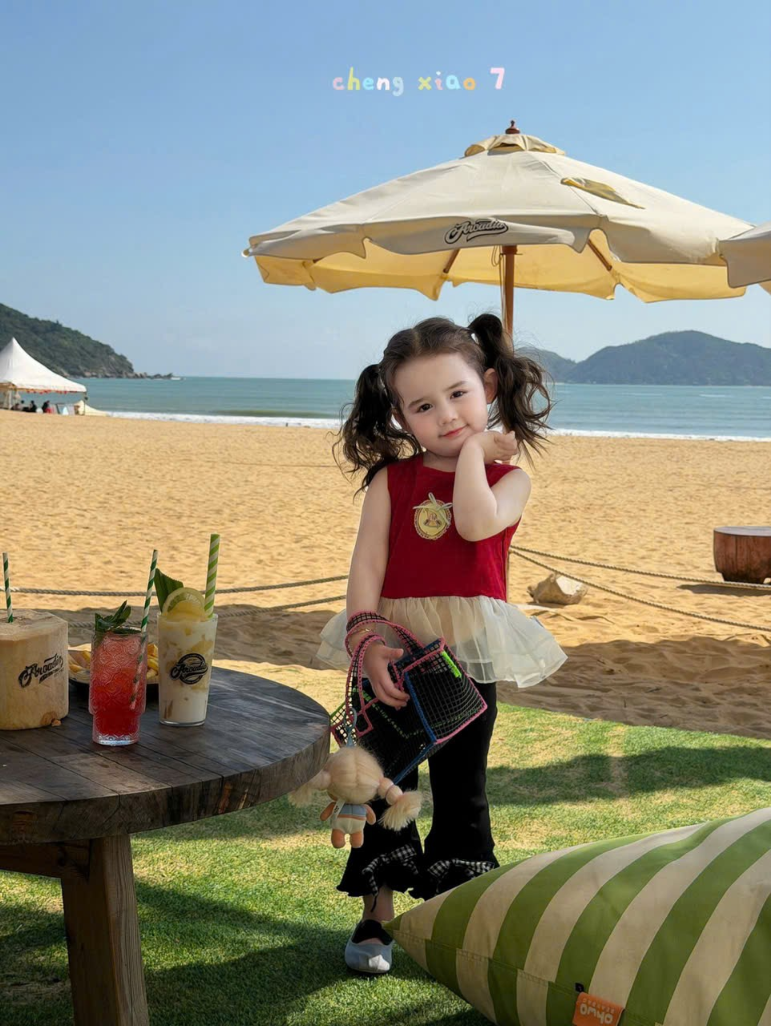 CX40 - Quần cotton ống loe phối bèo caro đen hãng CX7