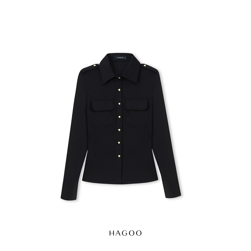 Áo sơ mi ôm tay dài túi ốp HAGOO_thumbnail_7