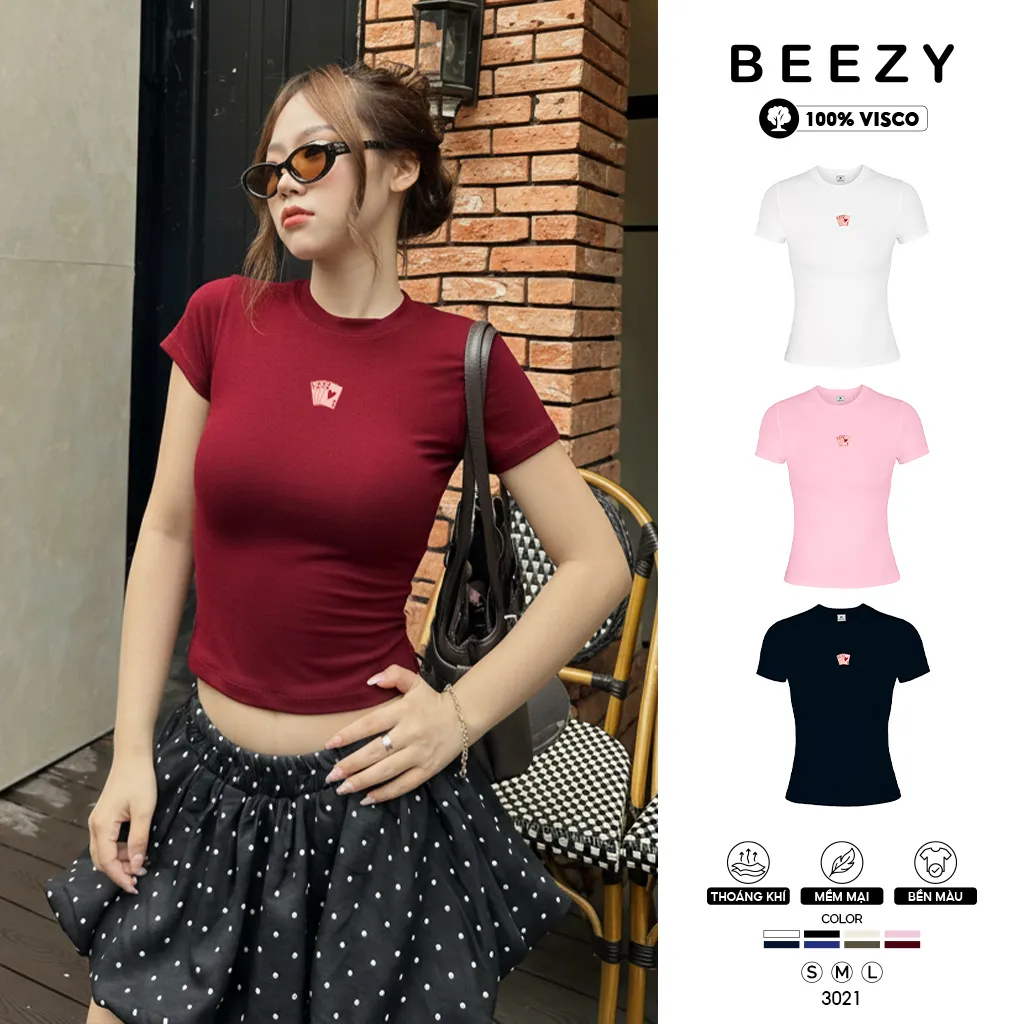Áo baby tee Tết Bính Ngọ ôm body Beezy vải visco thoáng mát tôn dáng in artwork 3021