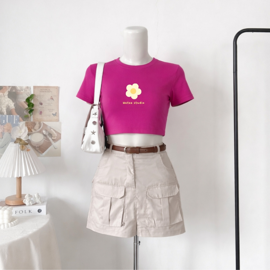 Áo croptop nữ hình bông hoa wetee studio dáng ôm chất thun cotton local brand WETEE - WC1155_thumbnail_1