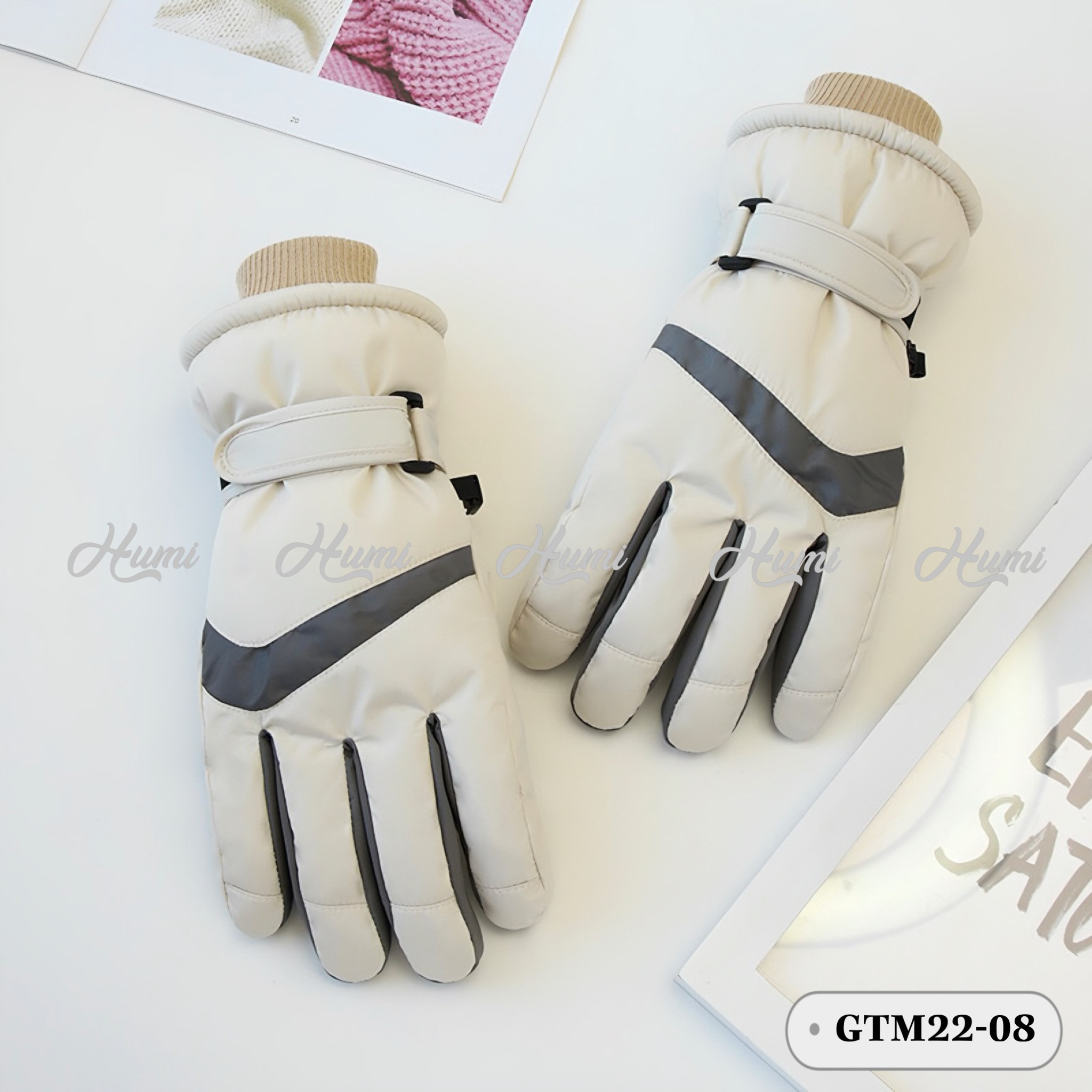 GĂNG TAY ĐI TUYẾT (GTM22-08 Trắng Xám)