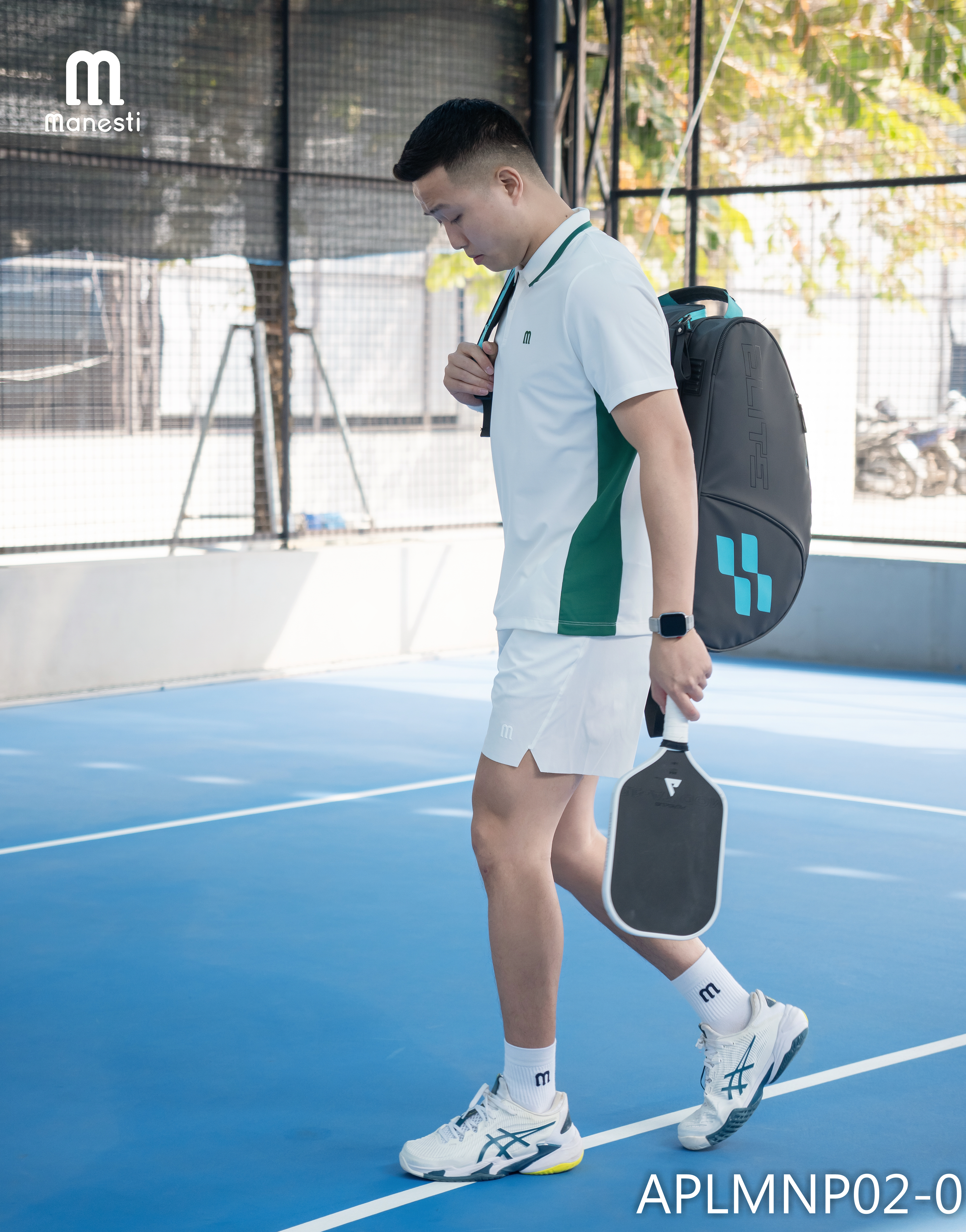 Áo polo thể thao nam chơi Picklebal/Tennis Interlock Manesti_thumbnail_14