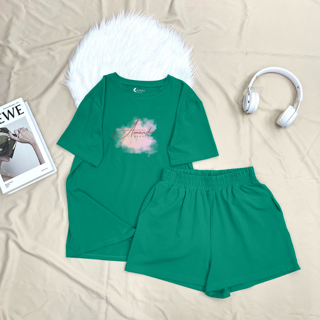 [Form Rộng] Bộ đồ nữ gồm áo thun + quần đùi mặc nhà/đi chơi - LOZA G0076_thumbnail_5