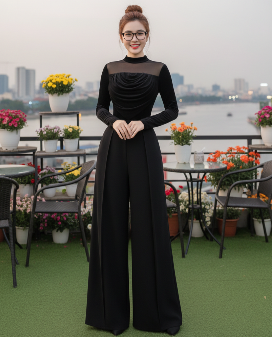 Set bộ áo tay dài phối quần dài phong cách sang trọng_thumbnail_0