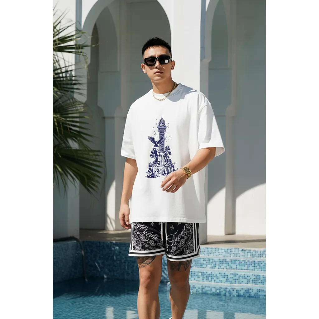 Áo thun form rộng Miucho Iconic cotton thoáng mát tay ngắn cổ tròn nhiều màu đủ size in chữ cái I 2754_thumbnail_7