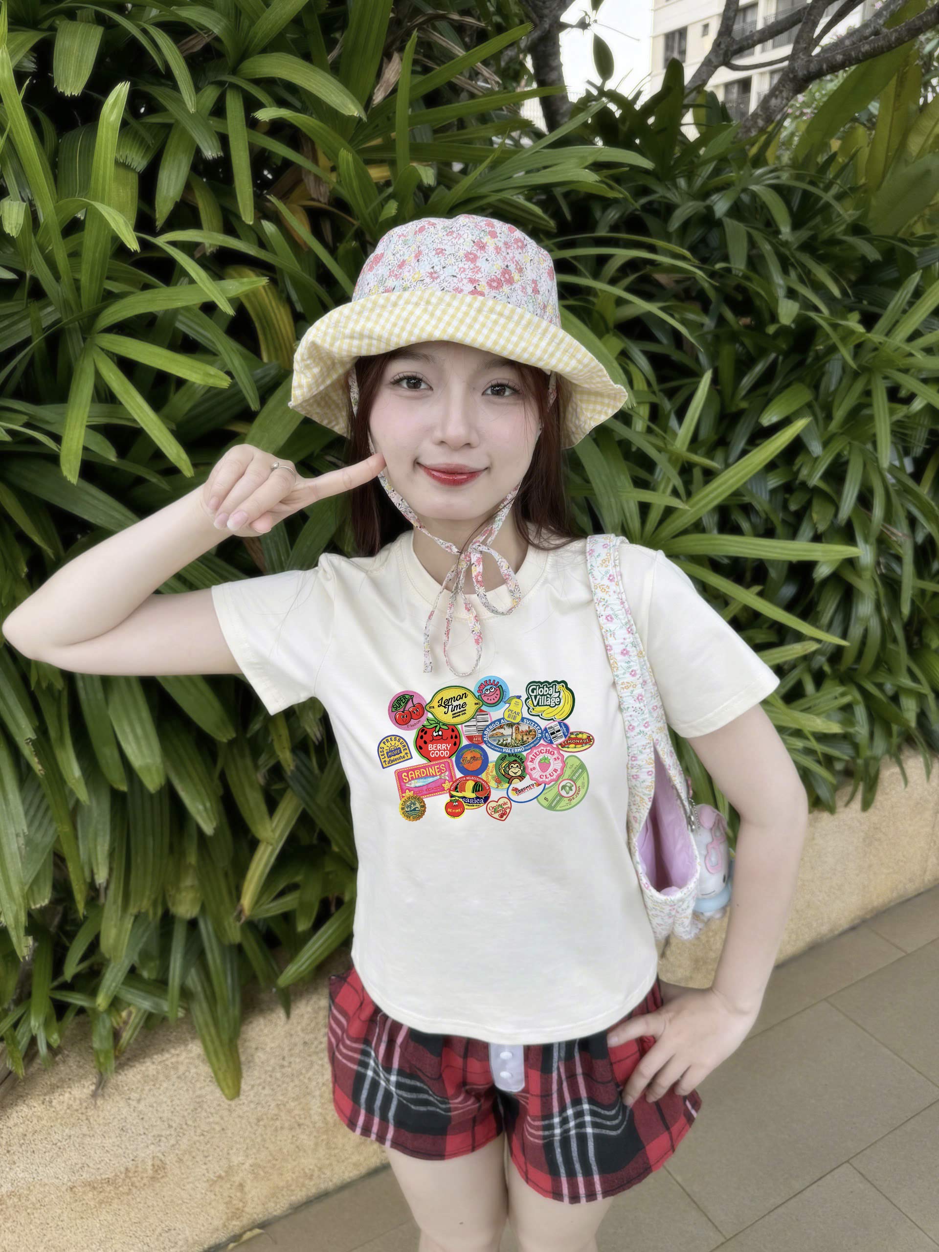 Áo baby tee ôm body hè biển 2160 Miucho cổ tròn vải cotton 4c thoáng mát in mix_thumbnail_4