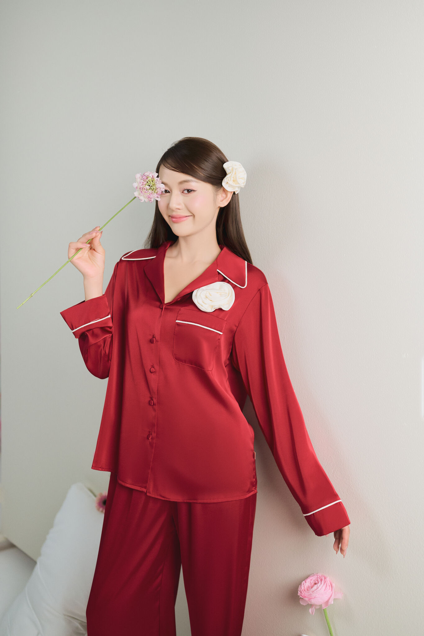 Bộ lụa áo dài tay, quần dài BN608_thumbnail_31