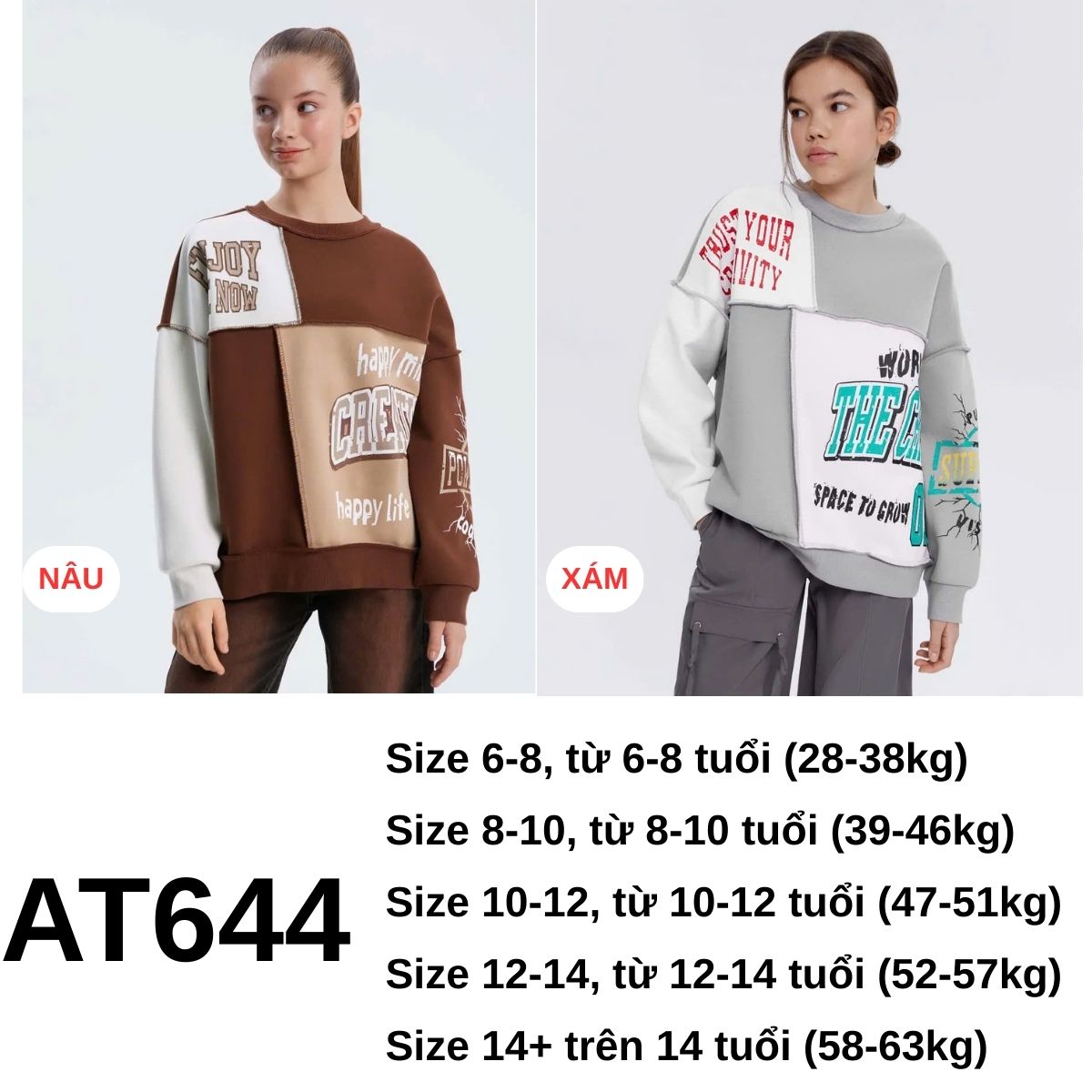 AT644 Áo thun nỉ GJ