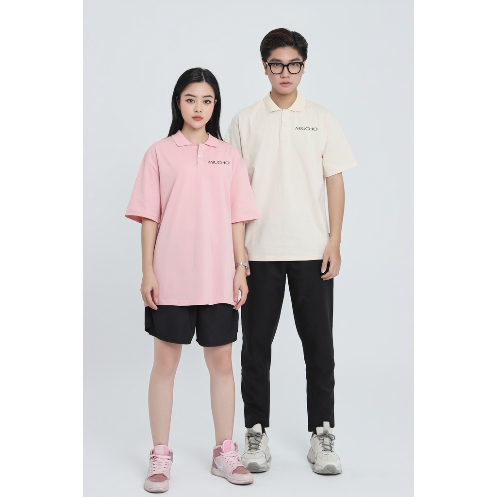 Áo polo nữ form rộng có cổ đẹp chất cotton form unisex PL041 Miucho in name_thumbnail_2