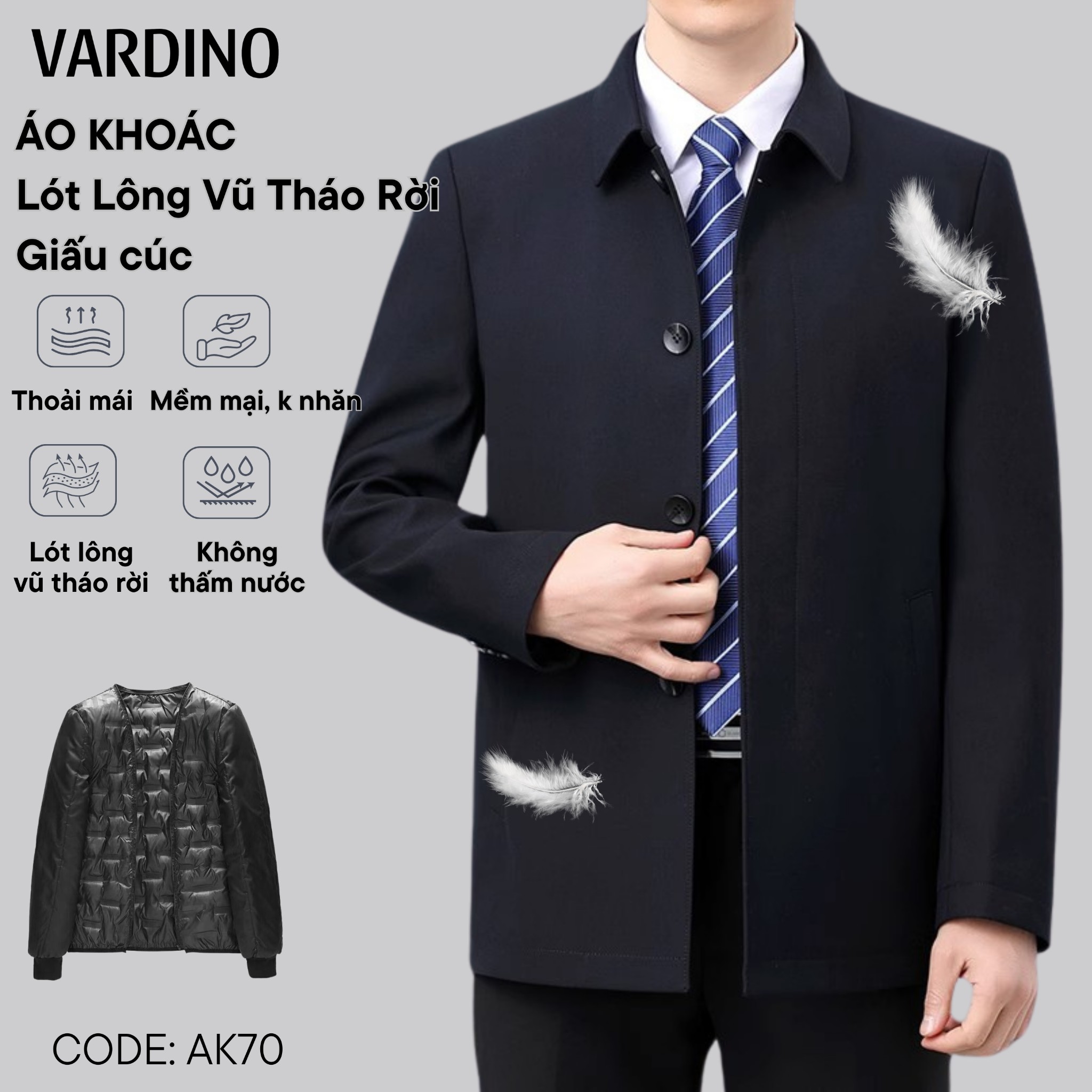 Áo khoác lông vũ tháo rời Vardino AK70_thumbnail_3