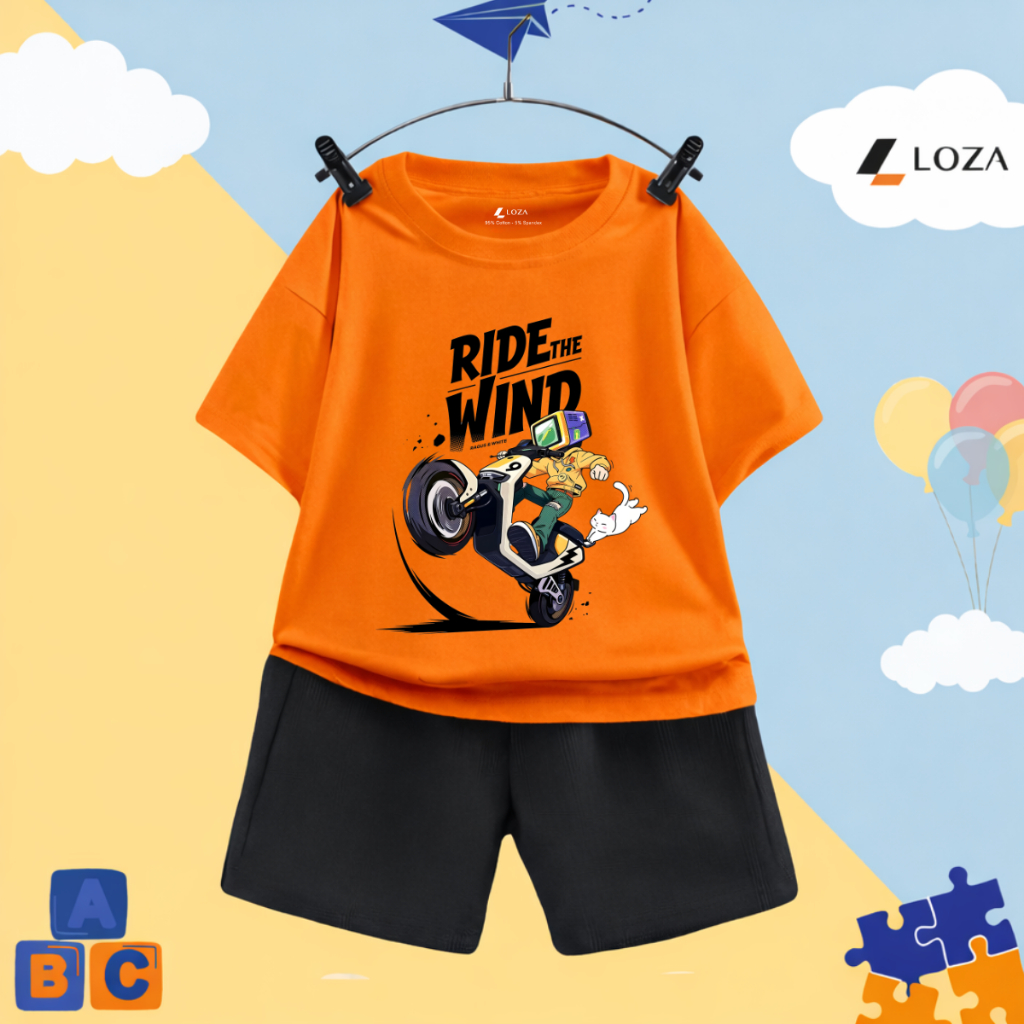 Set đồ bé trai hình RIDE THE WIND - Loza Kids SB603_thumbnail_5