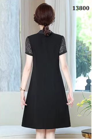 13800-Đầm suông chữ A  tay ngắn phối ren (thun hà lan + ren)FREESHIP_thumbnail_3