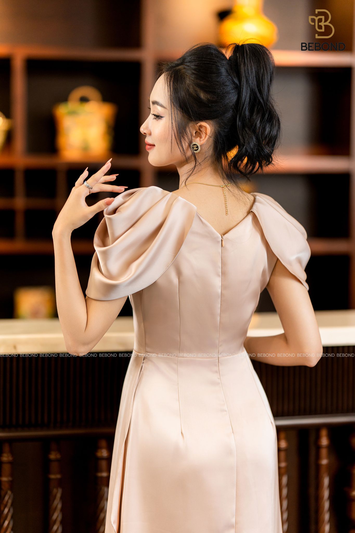 ĐẦM ĐI TIỆC MÀU CACAO KEM- VENUS DRESS