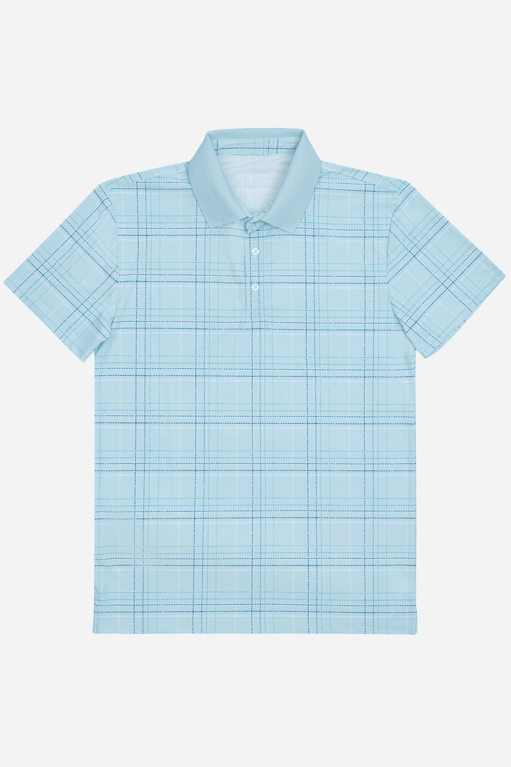 Áo Polo Kẻ Nam Trung Niên ANCHI Chất Liệu Cotton Mĩ Cao Cấp Phom Suông Vạt Ngang Màu Xanh Nhạt