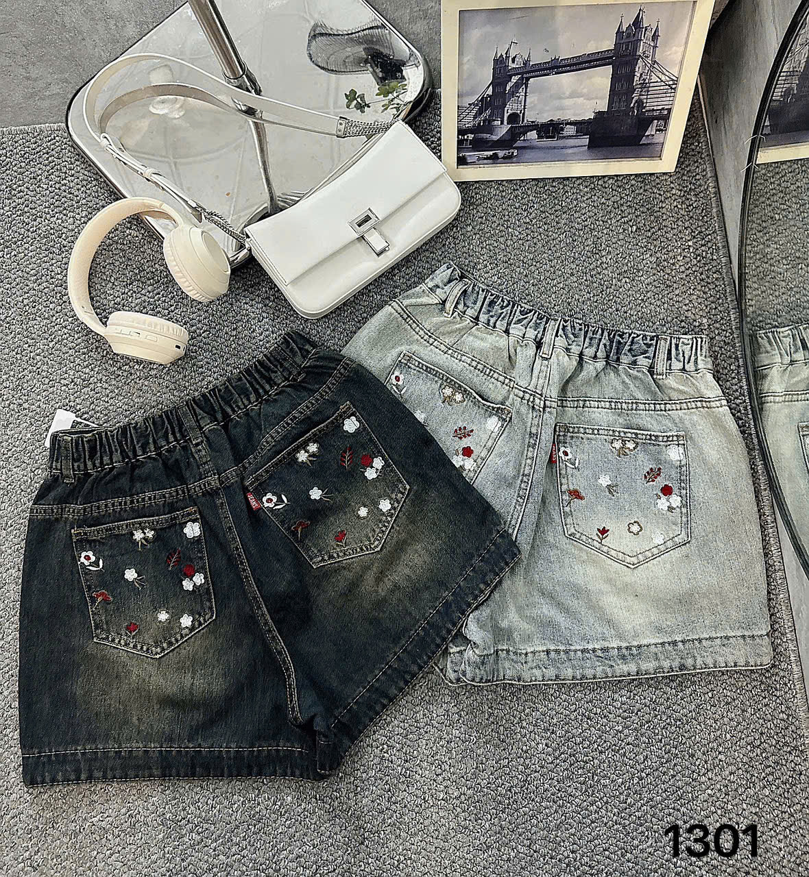 Quần short lưng thun thêu hoa bigsize QSJ1301 dành cho nàng mũm mĩm từ 55-90kg_thumbnail_9