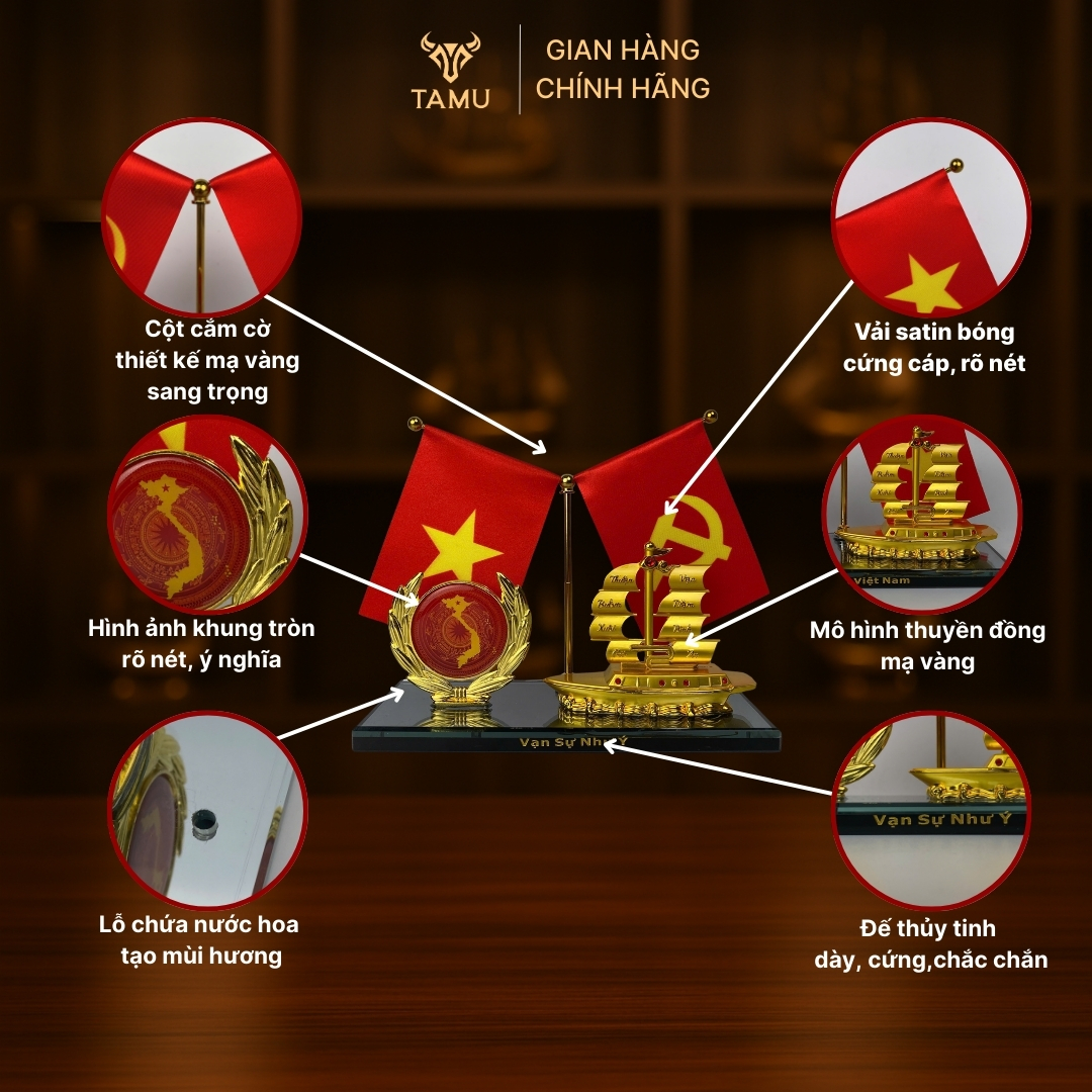 Mô Hình Thuyền Vàng Cờ Tổ Quốc Cờ Đảng_thumbnail_13