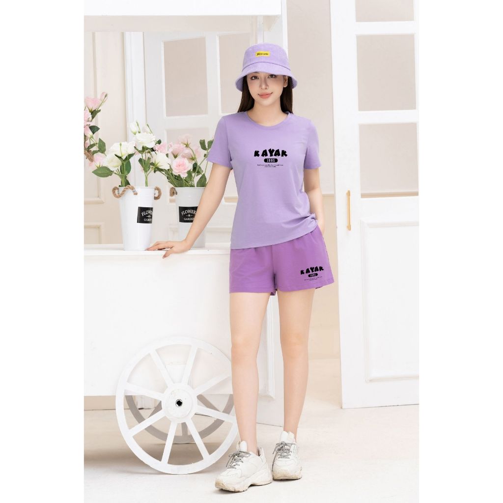 [Form vừa] Bộ đồ nữ in chữ KAYAK - Set đồ nữ cộc tay mặc nhà/ đi chơi LOZA VP38_thumbnail_9