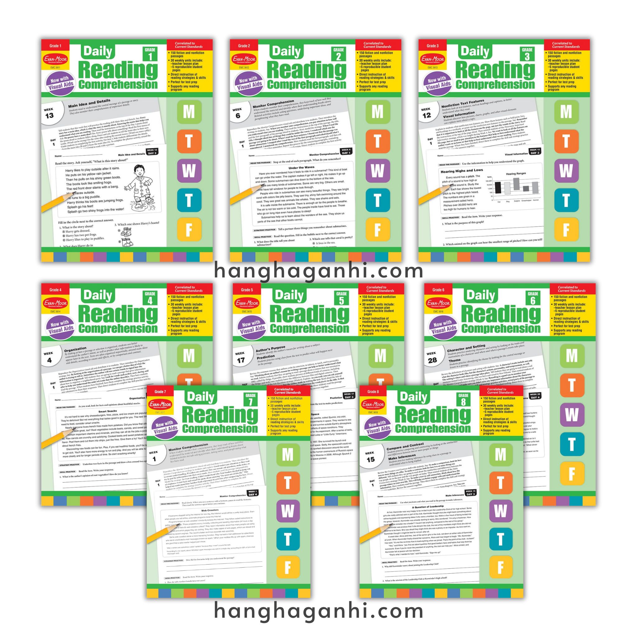 Bộ sách Daily Reading Comprehension – 8 Cuốn – Sách luyện đọc hiểu cho bé của nhà xuất bản Evan Moor_thumbnail_0